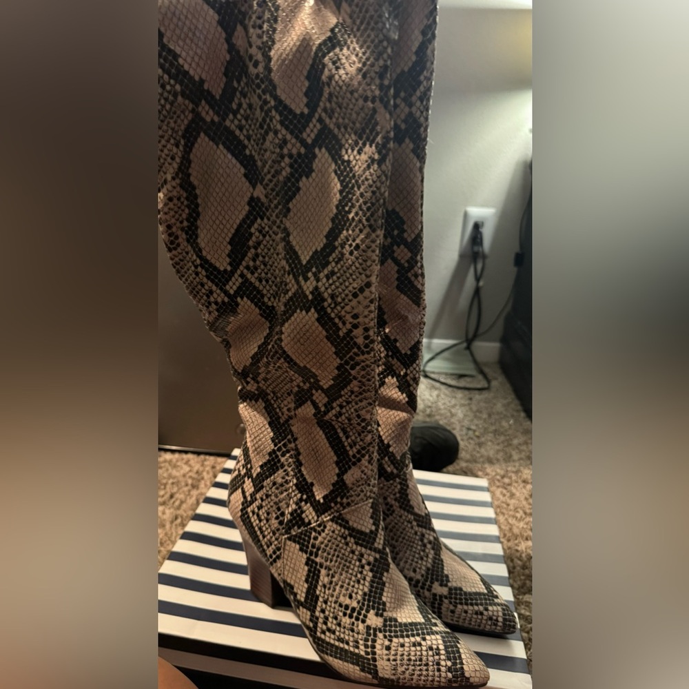 Snake print boots